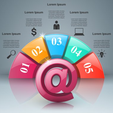 E-posta ve posta kutsal kişilerin resmi. Soyut 3d Infographic.