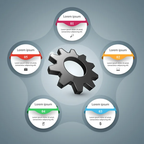Cogwheel, gear icon. Business infographics. — Stock Vector