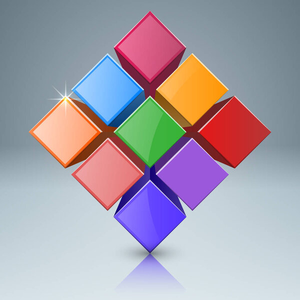 Abstract 3D digital illustration Infographic.