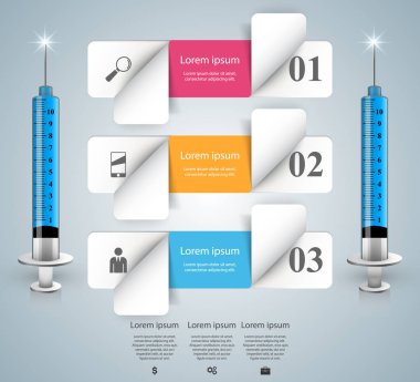 Sağlık simgesi. 3D tıbbi Infographic.