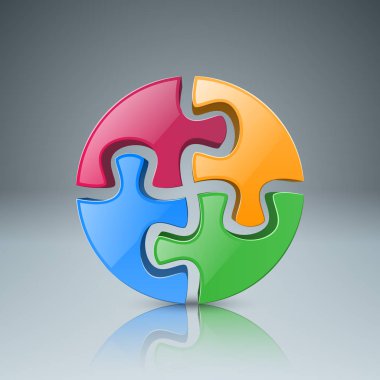 Bulmaca logosunu görmeniz gerekir. İş Infographics. 