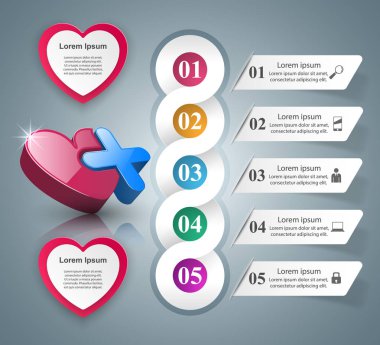 Sağlık simgesi. 3D tıbbi Infographic.