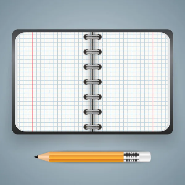 Το σημειωματάριο, notebok εικονίδιο. Αφηρημένη infographic. — Διανυσματικό Αρχείο