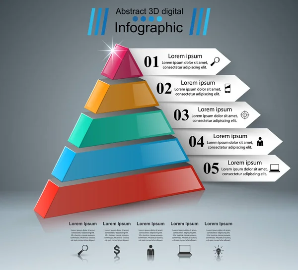 Abstract 3D digitale illustratie Infographic. — Stockvector