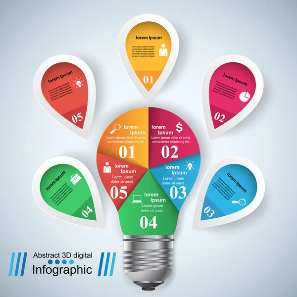 Infografik-Design. Glühbirne, Glühbirne. — Stockvektor