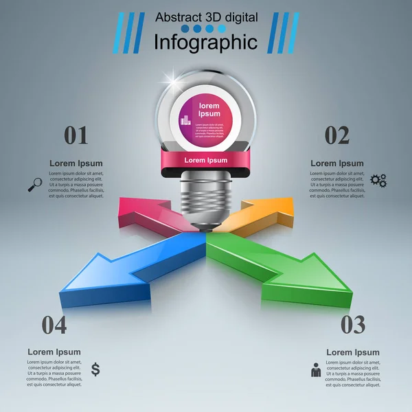 Infografik-Design. Glühbirne, Glühbirne. — Stockvektor