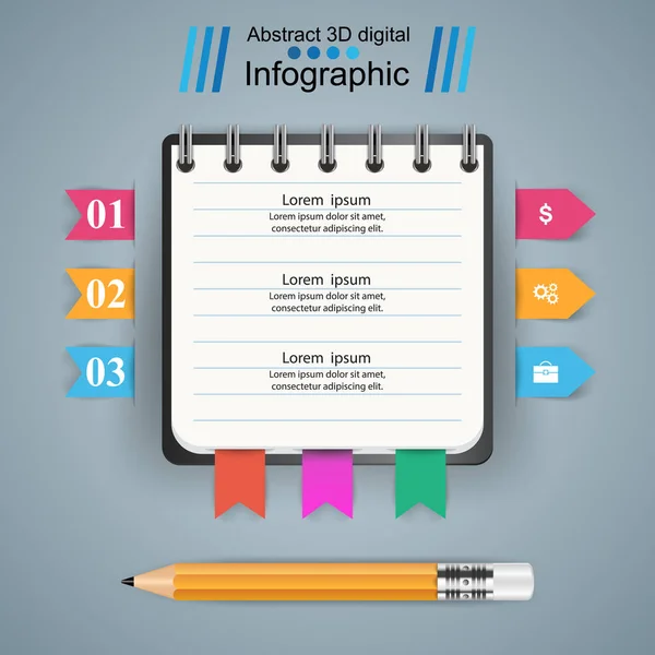Business Infographics. Icono de lápiz . — Vector de stock