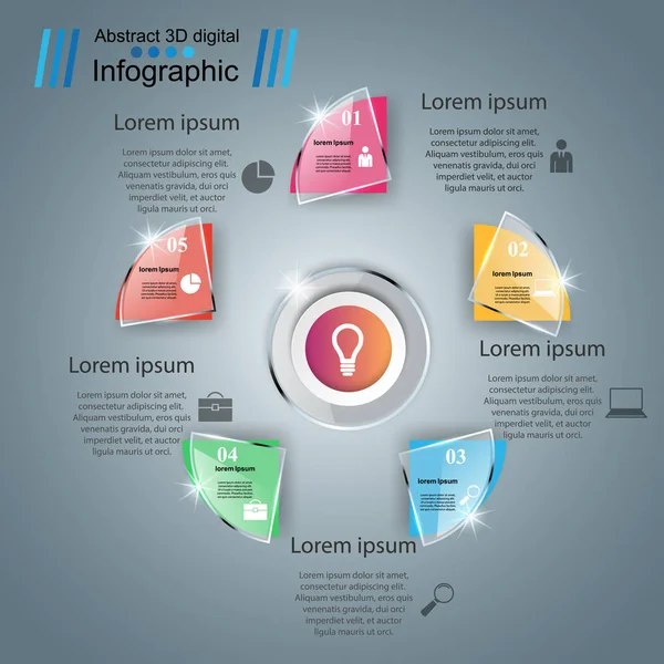 Abstraktní 3D digitální ilustrace Infographic. — Stockový vektor