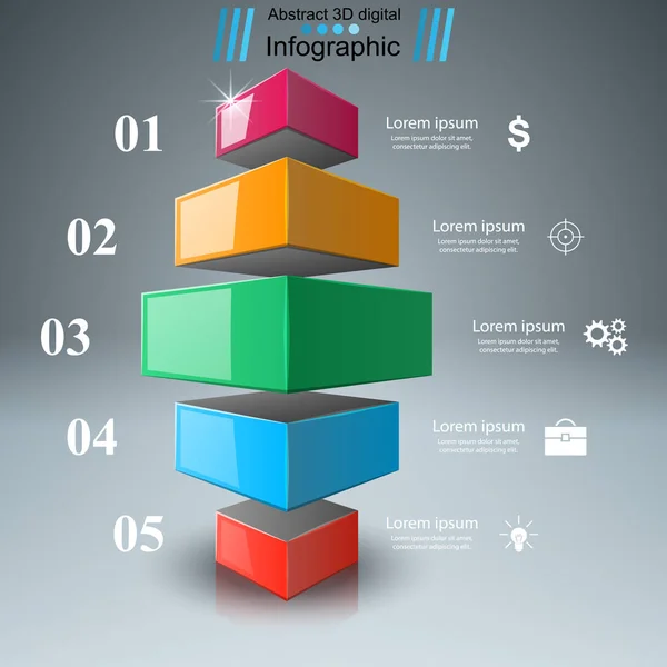 Negócios Infográficos origami estilo Ilustração vetorial . — Vetor de Stock