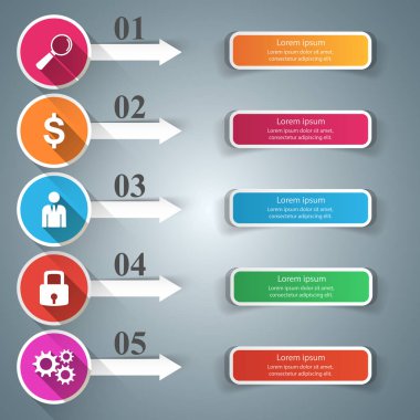 İş Infographics origami stil vektör çizim.