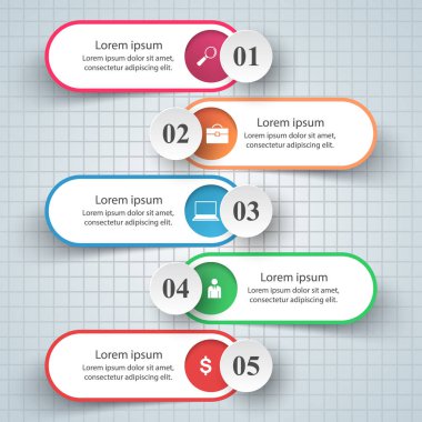 İş Infographics origami stil vektör çizim.