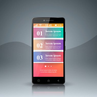 3D Infographic. Akıllı telefon simgesi.