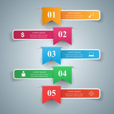 İş Infographics origami stil vektör çizim.