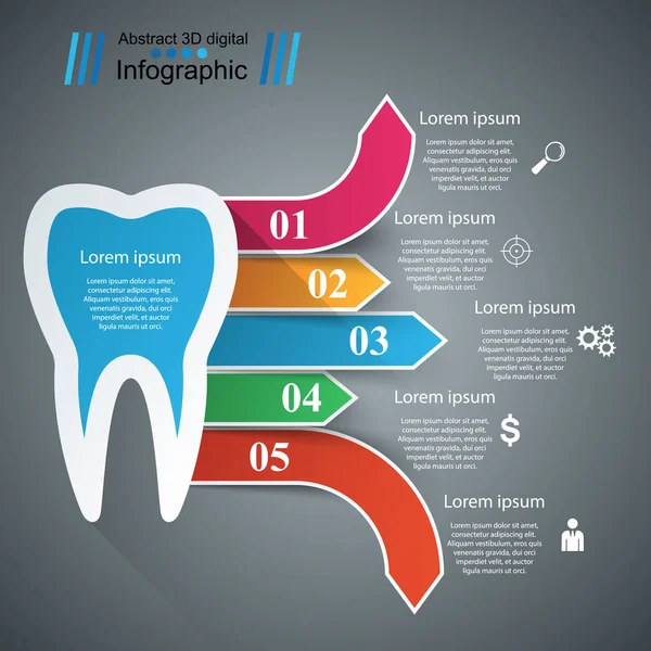 Affärer Infographics. Tand-ikonen. — Stock vektor