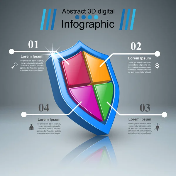 Védelem üzleti infographics. marketing ikon. — Stock Vector