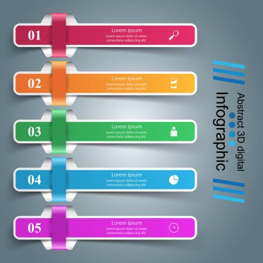 İş Infographics origami stil vektör çizim.