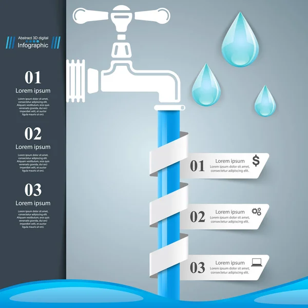 Tocca l'icona. Infografica aziendale . — Vettoriale Stock