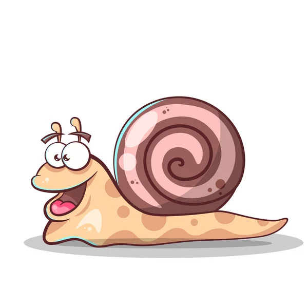 Cute snail isolated on white background — Stock Vector