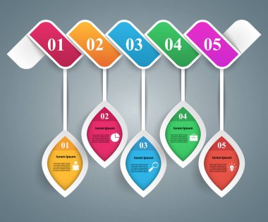 İş Infographics origami stil vektör çizim.