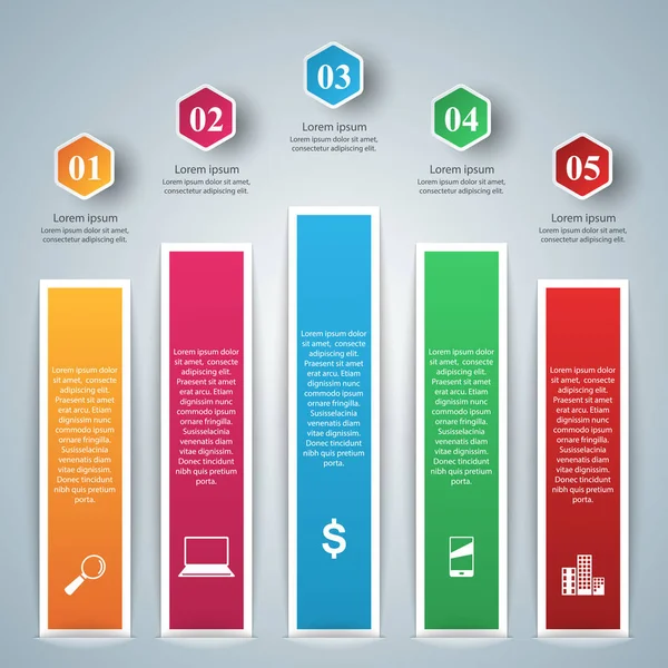 Geschäft Infografik Origami Stil Vektor Illustration. — Stockvektor