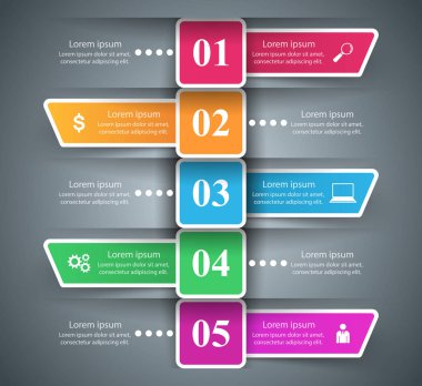 İş Infographics origami stil vektör çizim.