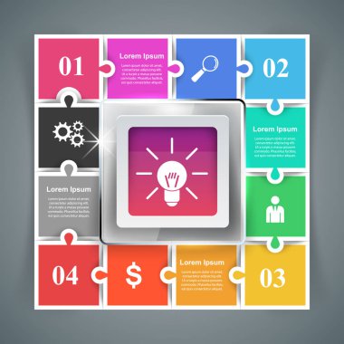 Bulmaca logosunu görmeniz gerekir. İş Infographics. 