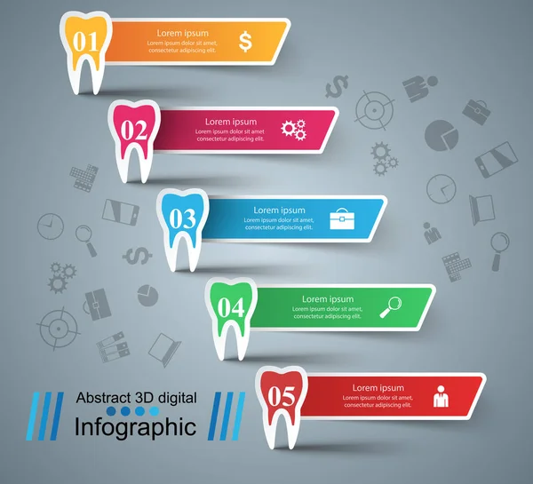 Business Infographics. Icono del diente . — Archivo Imágenes Vectoriales