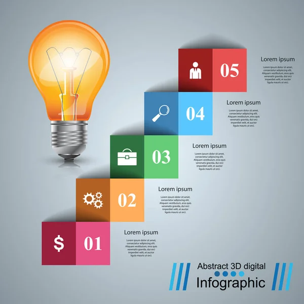 Infografik-Design. Glühbirne, Glühbirne. — Stockvektor