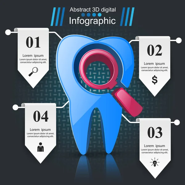 Biznesu infografiki. Ikona ząb. — Wektor stockowy
