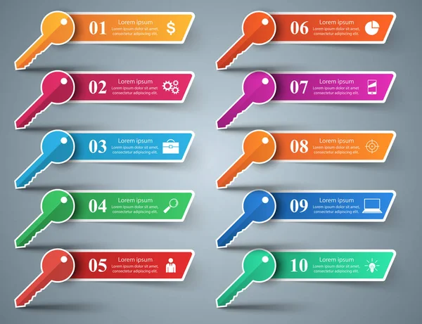Infographic illüstrasyon. Anahtar simgesi.