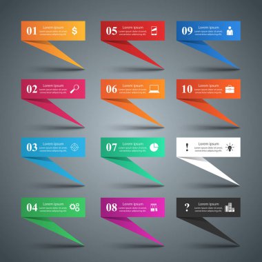 İş Infographics origami stil vektör çizim.