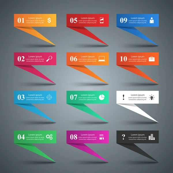İş Infographics origami stil vektör çizim.