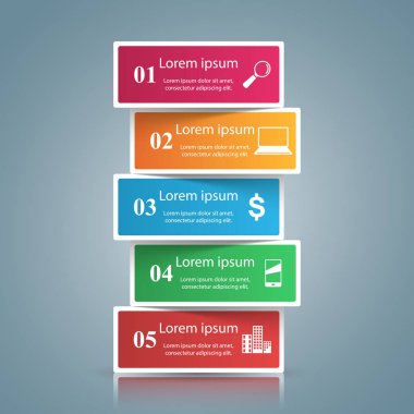 İş Infographics origami stil vektör çizim.