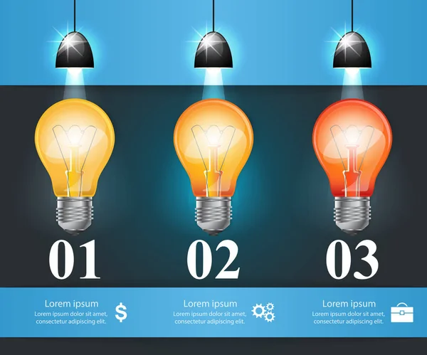 Infografik-Design. Glühbirne, Glühbirne. — Stockvektor
