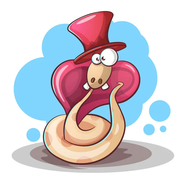 Hadem kreslený, klobouk a zub. — Stockový vektor