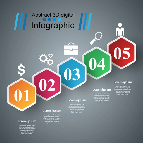 Üzleti Infographics origami stílusú vektoros illusztráció. — Stock Vector