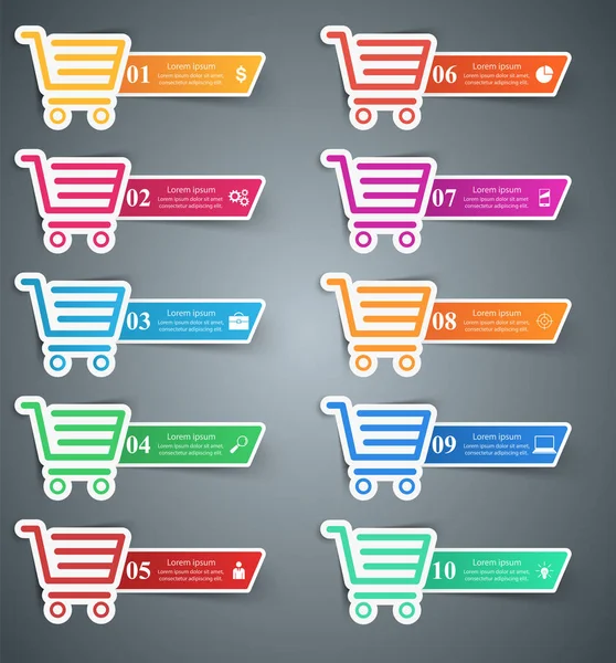 Shop infographic. Marceting ikon. Vásárlása és eladása — Stock Vector