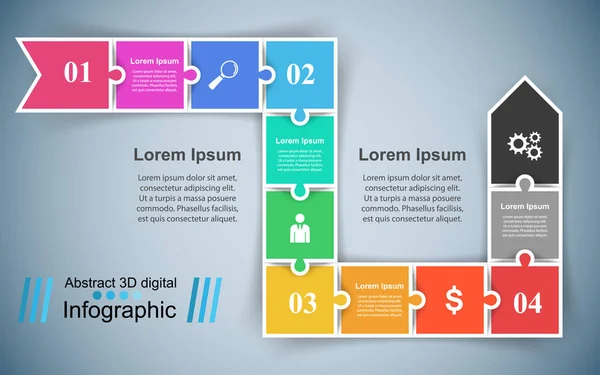 Puzzle logo. Business Infographics. — Stock Vector