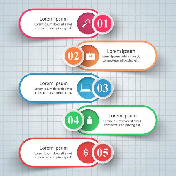 Fem bit papper infographic — Stock vektor