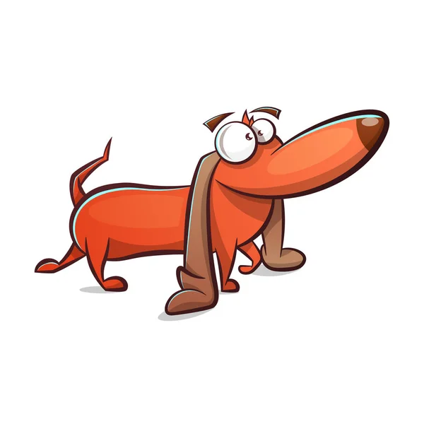 Grappige, leuke hond cartoon. — Stockvector