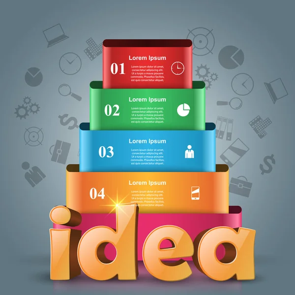 Idea 3d business infographics. — Stock Vector