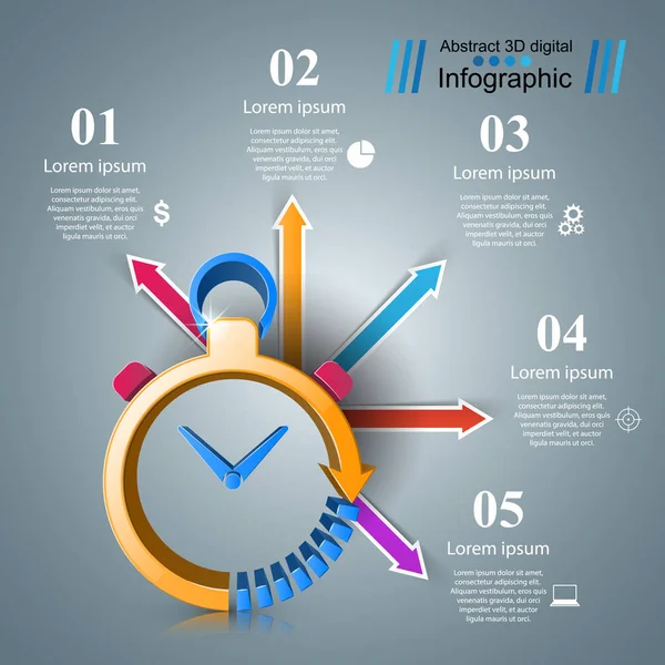 Infographic saat. İş illüstrasyon.