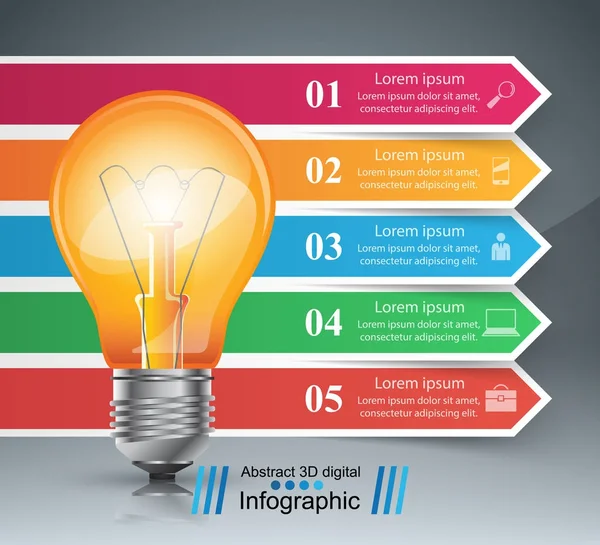 Infografik-Design. Glühbirne, Glühbirne. — Stockvektor