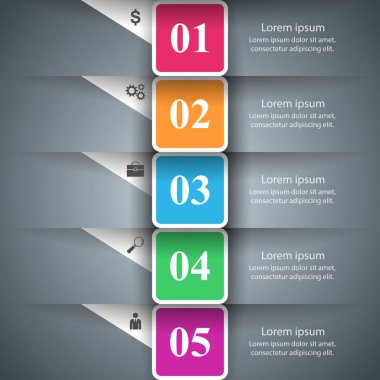 İş Infographics origami stil vektör çizim.