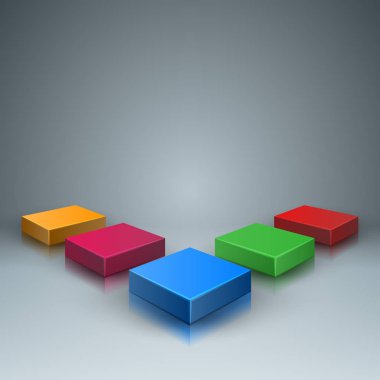 3D Dijital illüstrasyon Infographic soyut. Kutusu simgesi.