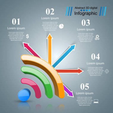 İş infographics. Kablosuz simgesi.