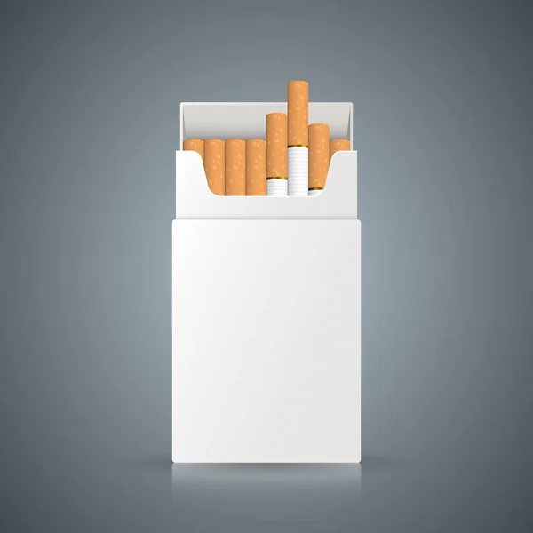 Packing of cigarettes on the grey background. — Stock Vector
