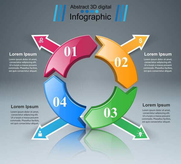 Abstract 3D digital illustration Infographic.