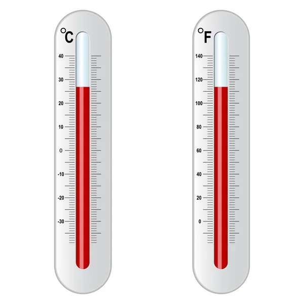 Δύο θερμόμετρο. Κελσίου και Φαρενάιτ. — Διανυσματικό Αρχείο