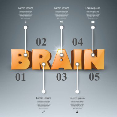 Beyin Infographic ve iş simgesi.